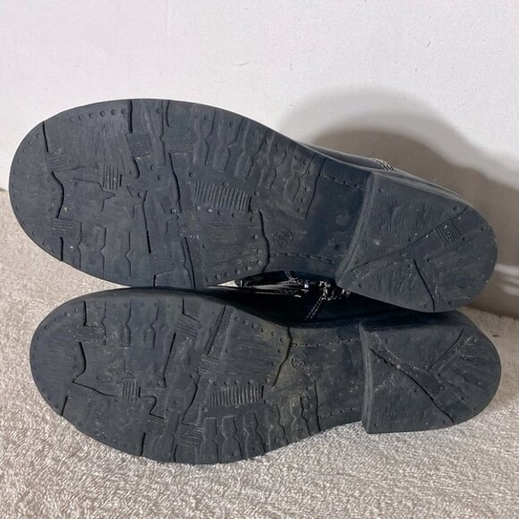 Women’s Black Faux Leather Lace Up Ankle Boots 6 - Picture 7 of 10